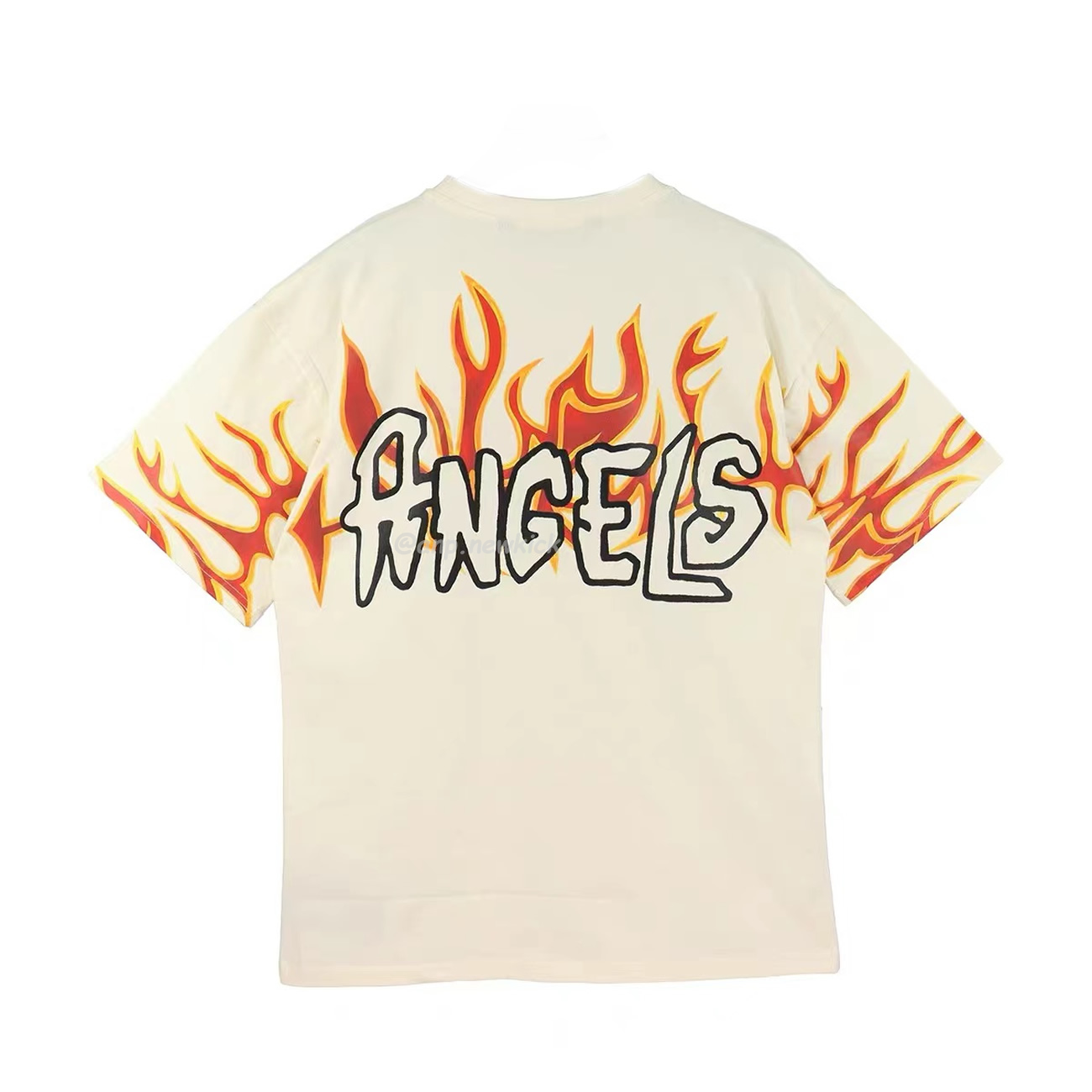 Palm Angels Graffiti Flame T Shirt Shorts Black White (16) - www.newkick.vip